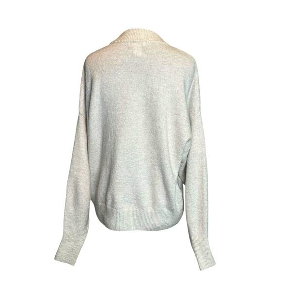 H&M cream beaded sparkle silver studs sweater size Small - Picture 2 of 15